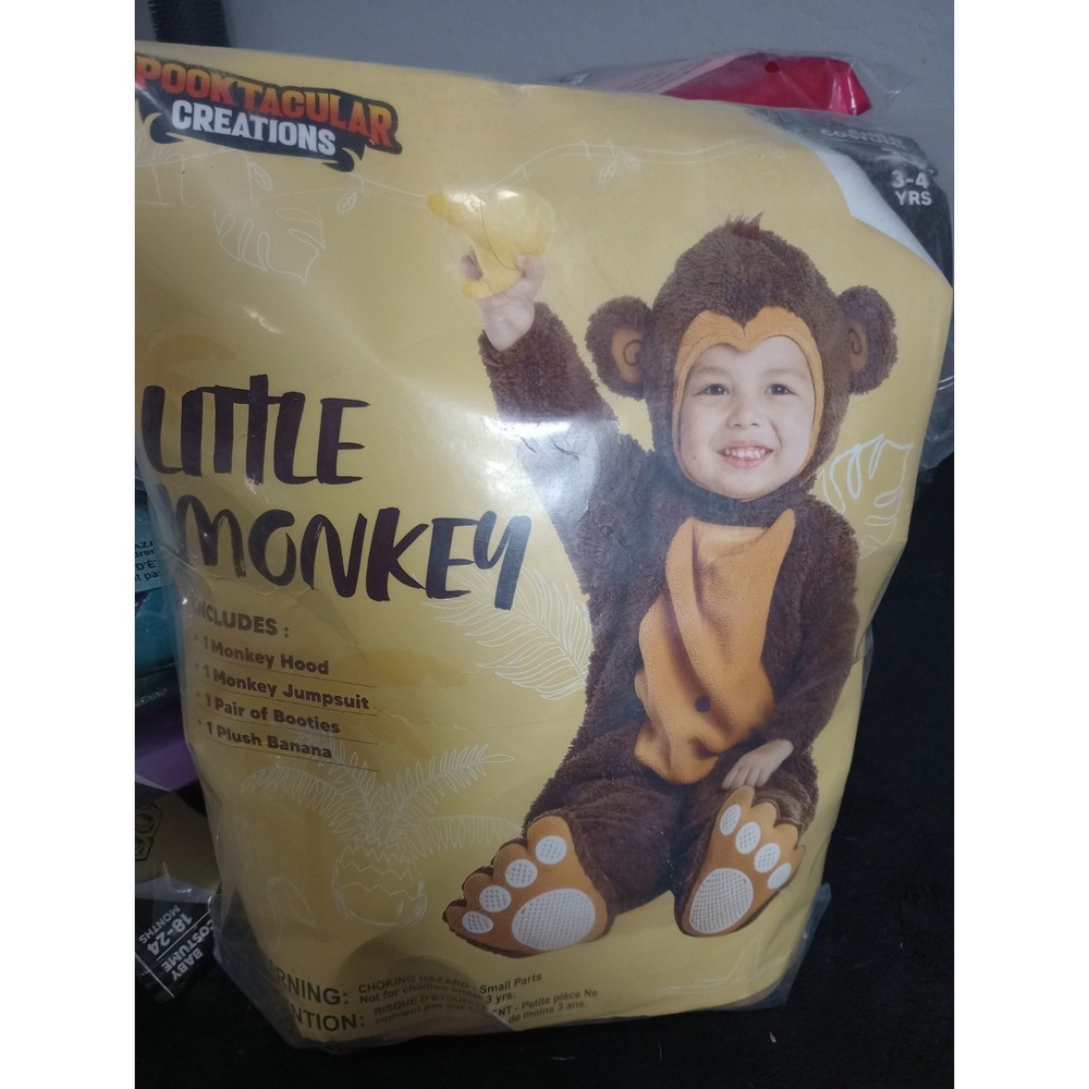 Spooktacular Creations Little Monkey Costume Toddler Size 3T (3–4 Yrs) Plush...